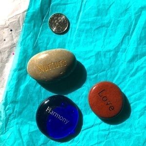 GLASS worry stones-Nurture/Harmony/Love